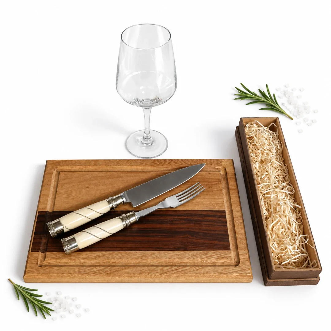 Set de asado Premium madera maciza