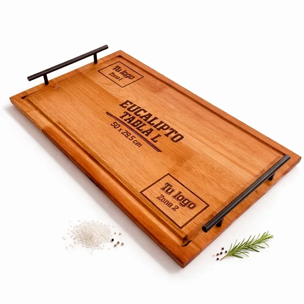 Tabla L Eucalipto con Manijas Personalizada