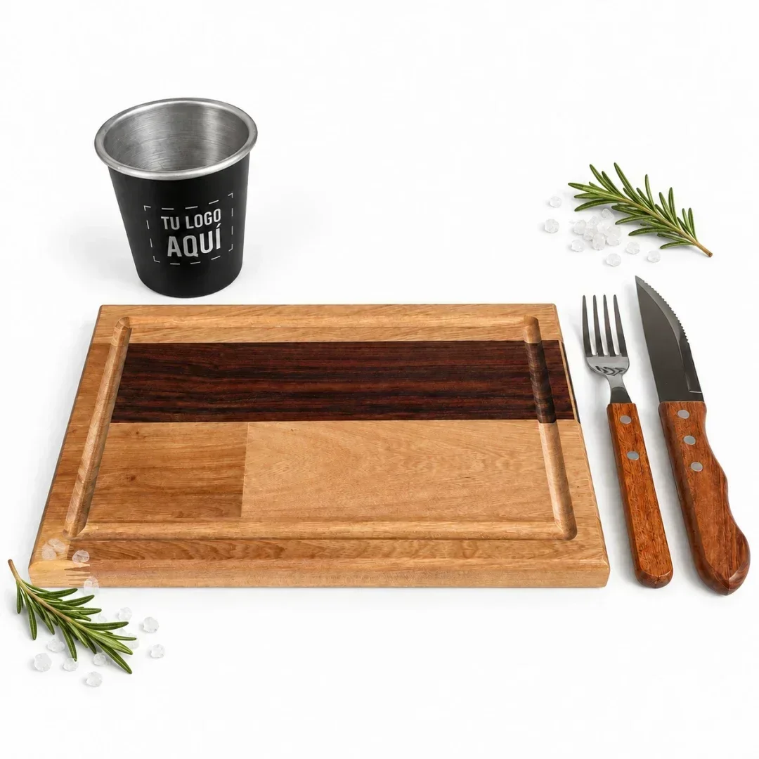 Set de asado Madera maciza
